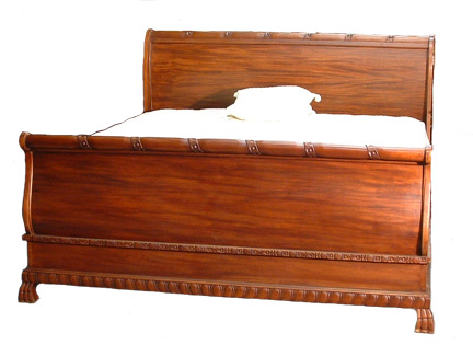 Carved Sleigh Bed