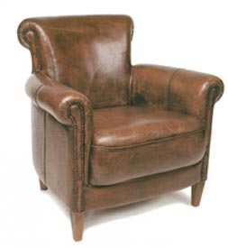 Hand Painted Leather Oxford Chair - $798